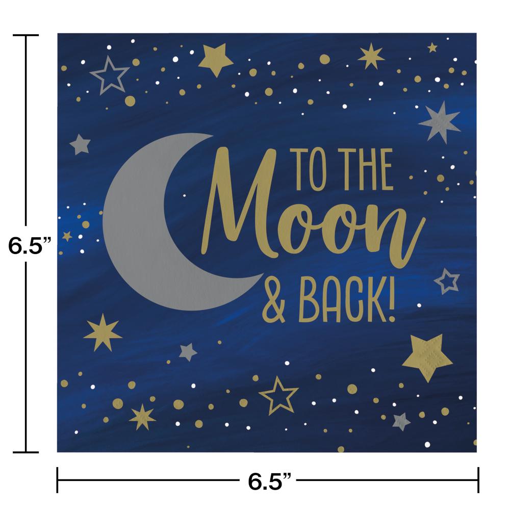 192ct Bulk Starry Night Moon Luncheon Napkins