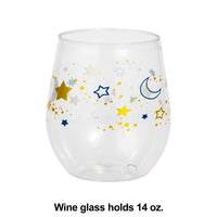 6ct Bulk Starry Night Plastic Wine Glasses