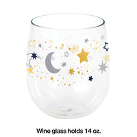 6ct Bulk Starry Night Plastic Wine Glasses