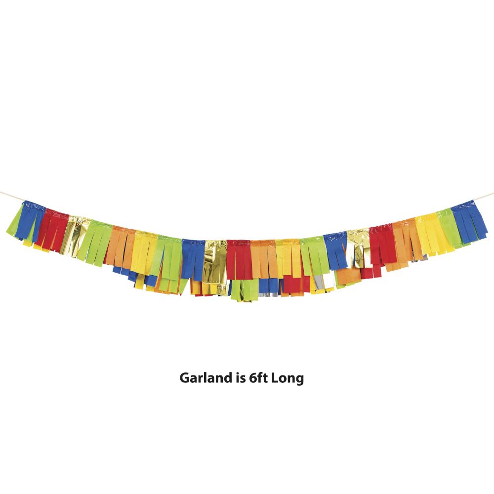 Primary Colors Tissue Fringe Garland, 1ct