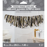 6ct Bulk Black Gold and Silver Fringe Garlands
