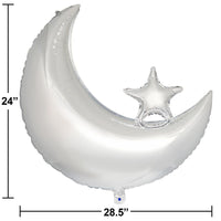 10ct Bulk Starry Night Moon Shaped Metallic Balloons