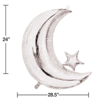 10ct Bulk Starry Night Moon Shaped Metallic Balloons