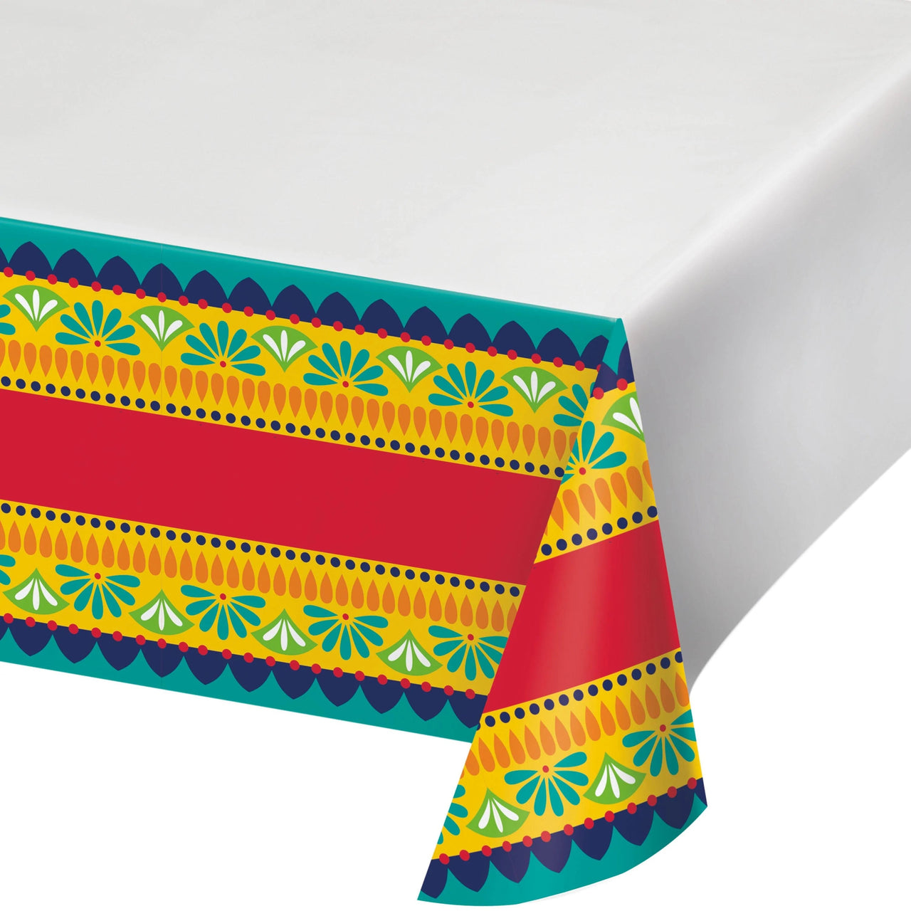12 pc Bulk Fiesta Pottery Paper Tablecover Border Print, 54" x 102"