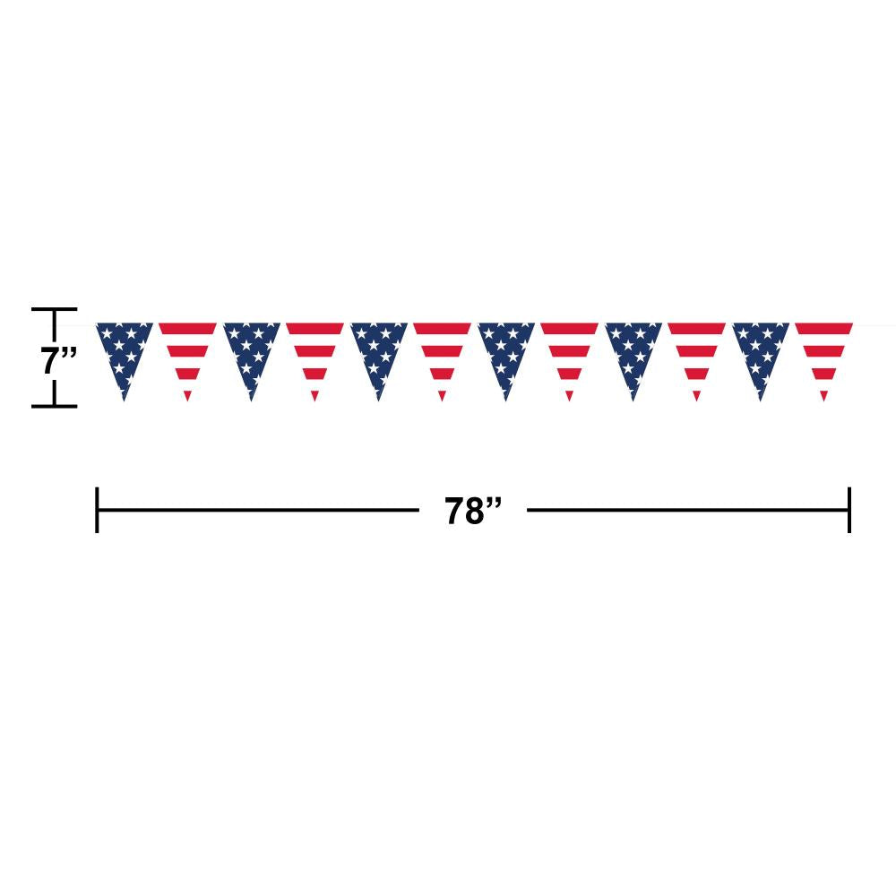 12 pc Bulk Patriotic Pennant Banner