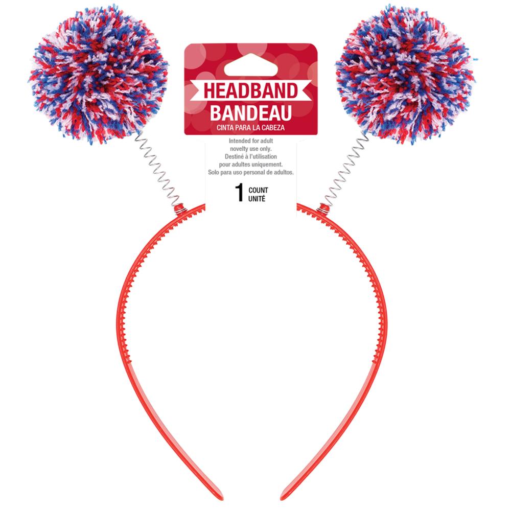 12 pc Bulk Patriotic Plastic Headbands w/ bopper