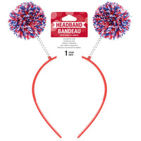 12 pc Bulk Patriotic Plastic Headbands w/ bopper