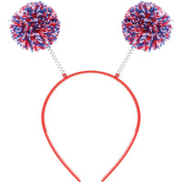 12 pc Bulk Patriotic Plastic Headbands w/ bopper