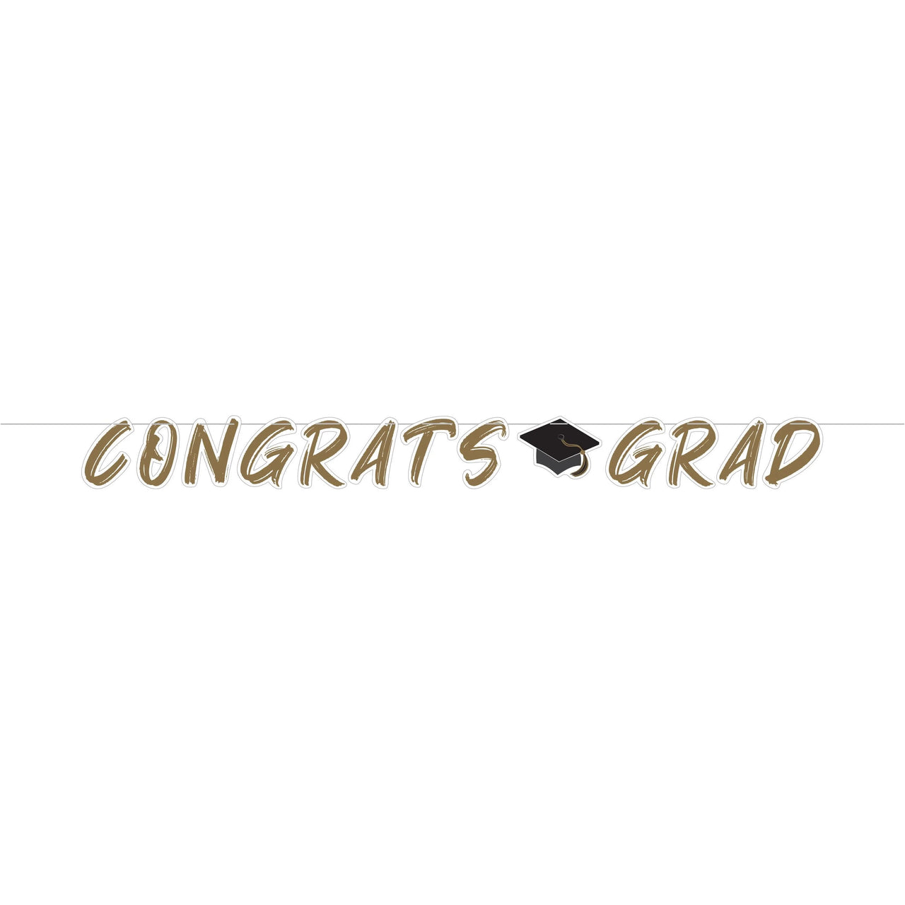 12 pc Bulk Golden Grad Shaped Banner with ribbon