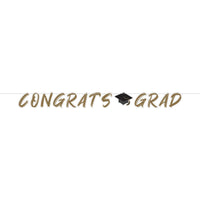 12 pc Bulk Golden Grad Shaped Banner with ribbon