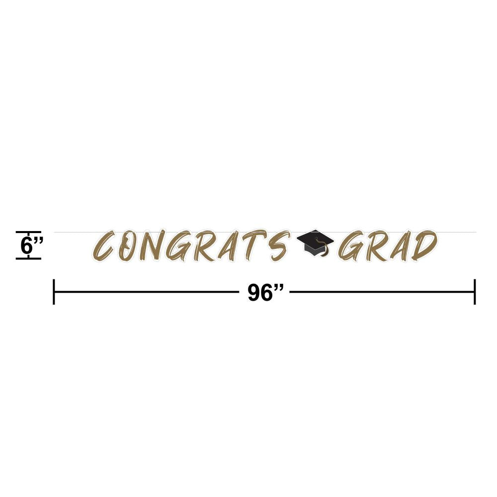 12 pc Bulk Golden Grad Shaped Banner with ribbon
