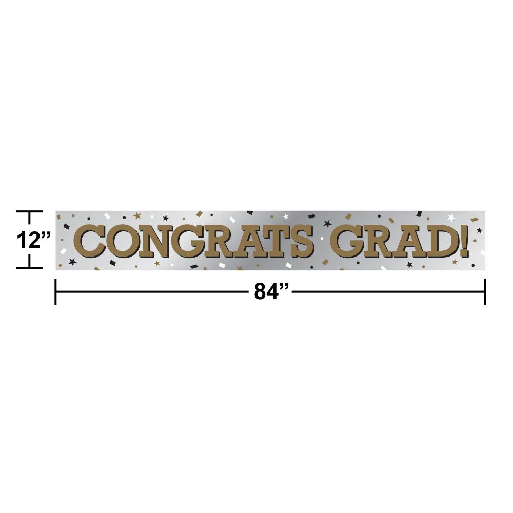 12 pc Bulk Congrats Grad 6ft Foil Banner