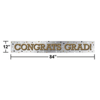 12 pc Bulk Congrats Grad 6ft Foil Banner