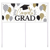 Grad Decor Yard Banner, Congrats Grad (1 per Pkg) by Creative Converting