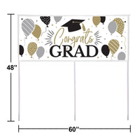 Grad Decor Yard Banner, Congrats Grad (1 per Pkg) by Creative Converting