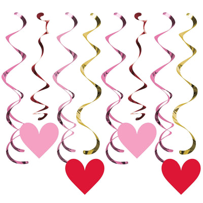 96 pc Bulk Val Hearts with Gold Split Dizzy Danglers