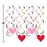 96 pc Bulk Val Hearts with Gold Split Dizzy Danglers