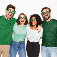 St Pats Decor Shamrocks Glasses Party Favor