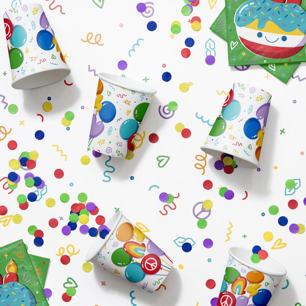 Bubbly Birthday Paper Hot/Cold Cup 9oz. (8/Pkg)