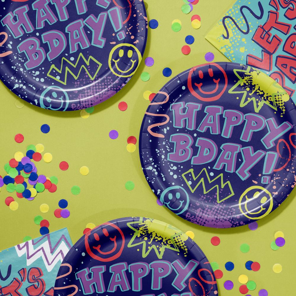 Graffiti Party 8.75 inch Paper Dinner Plate (8/Pkg)