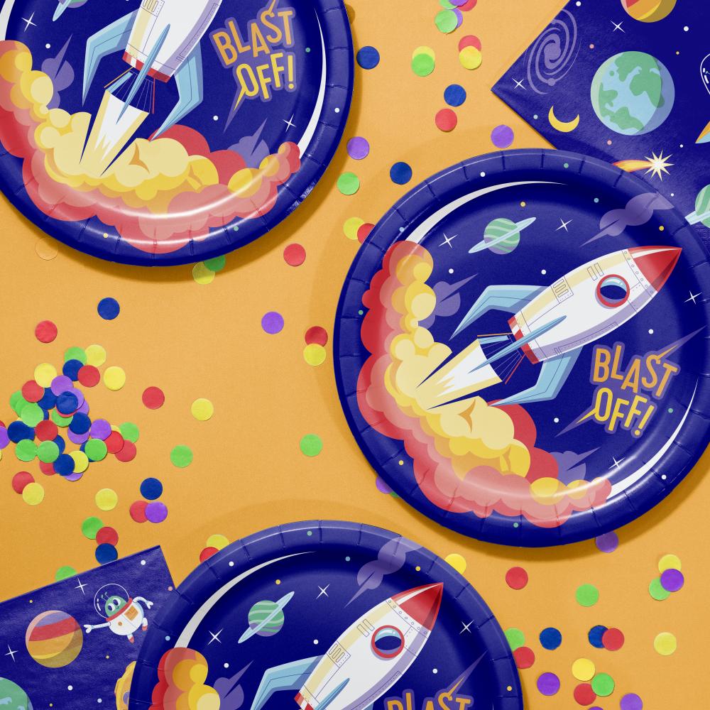 Space Adventures 8.75 inch Paper Dinner Plate (8/Pkg)