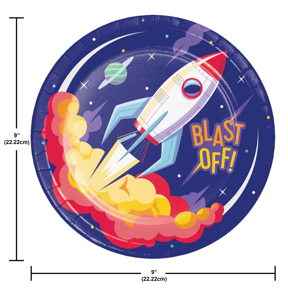 Space Adventures 8.75 inch Paper Dinner Plate (8/Pkg)