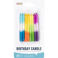 Striped Birthday Candle Ombre Multicolor (20/Pkg)