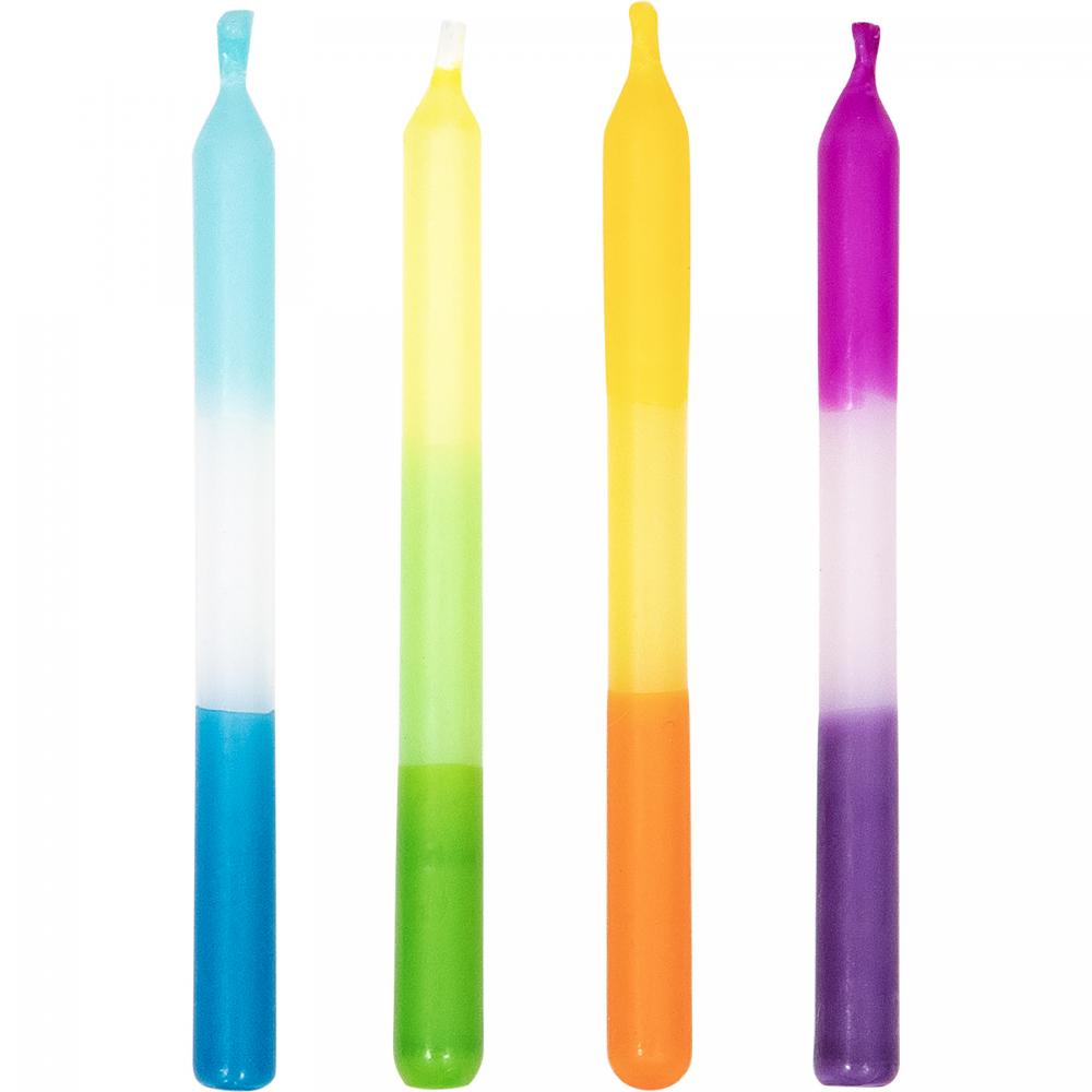 Striped Birthday Candle Ombre Multicolor (20/Pkg)
