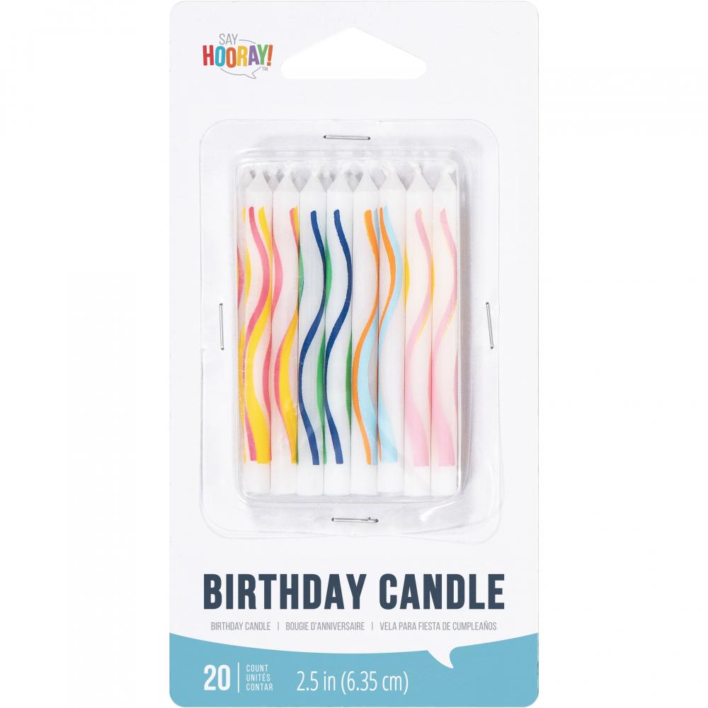 2.5" Birthday Candle Printed Wave (20/Pkg)