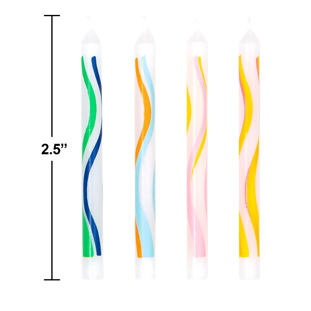 2.5" Birthday Candle Printed Wave (20/Pkg)