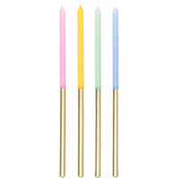 Tall Birthday Candle Pastel Gold Metallic (12/Pkg)