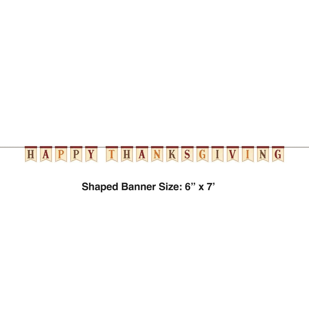 12 pc Bulk Happy Thankgiving Ribbon Banner Shaped