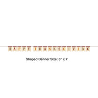 12 pc Bulk Happy Thankgiving Ribbon Banner Shaped