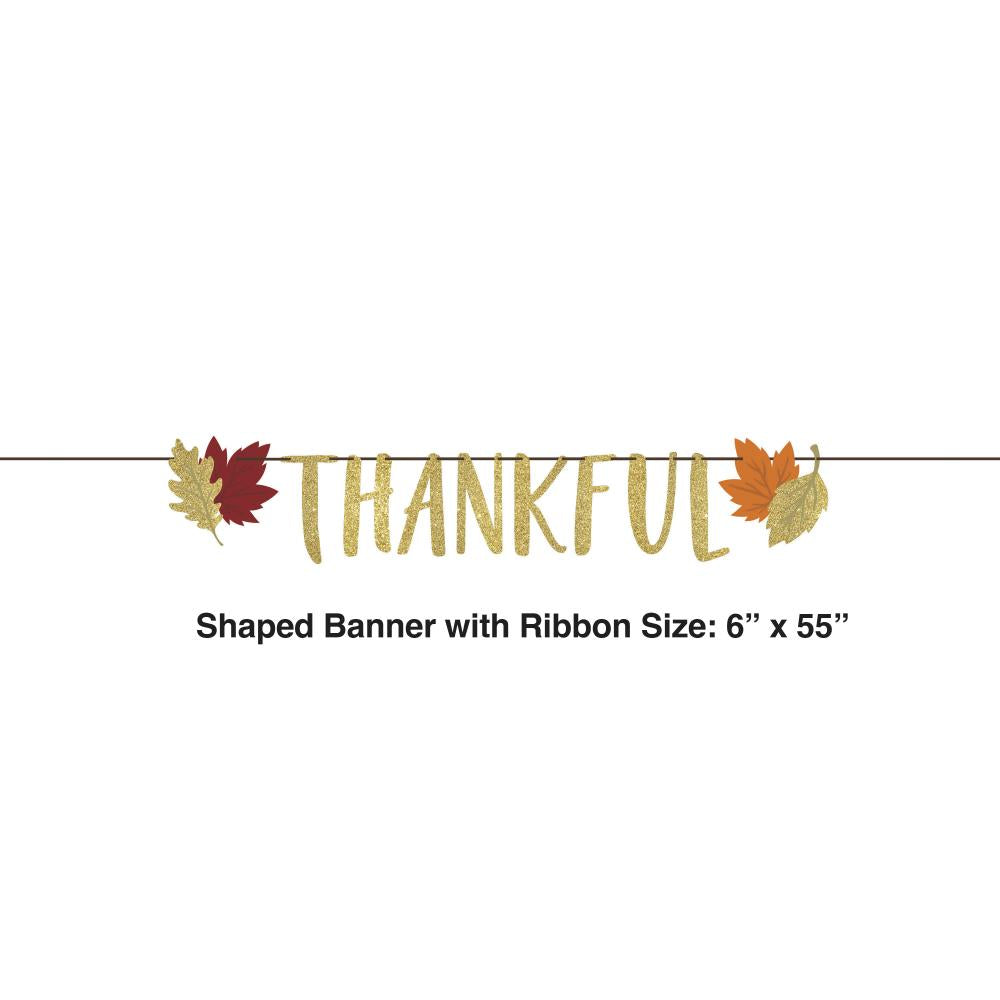 Thankful Fall Ribbon Banner Shaped by Creative Converting