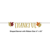 12 pc Bulk Thankful Fall Ribbon Banner Shaped
