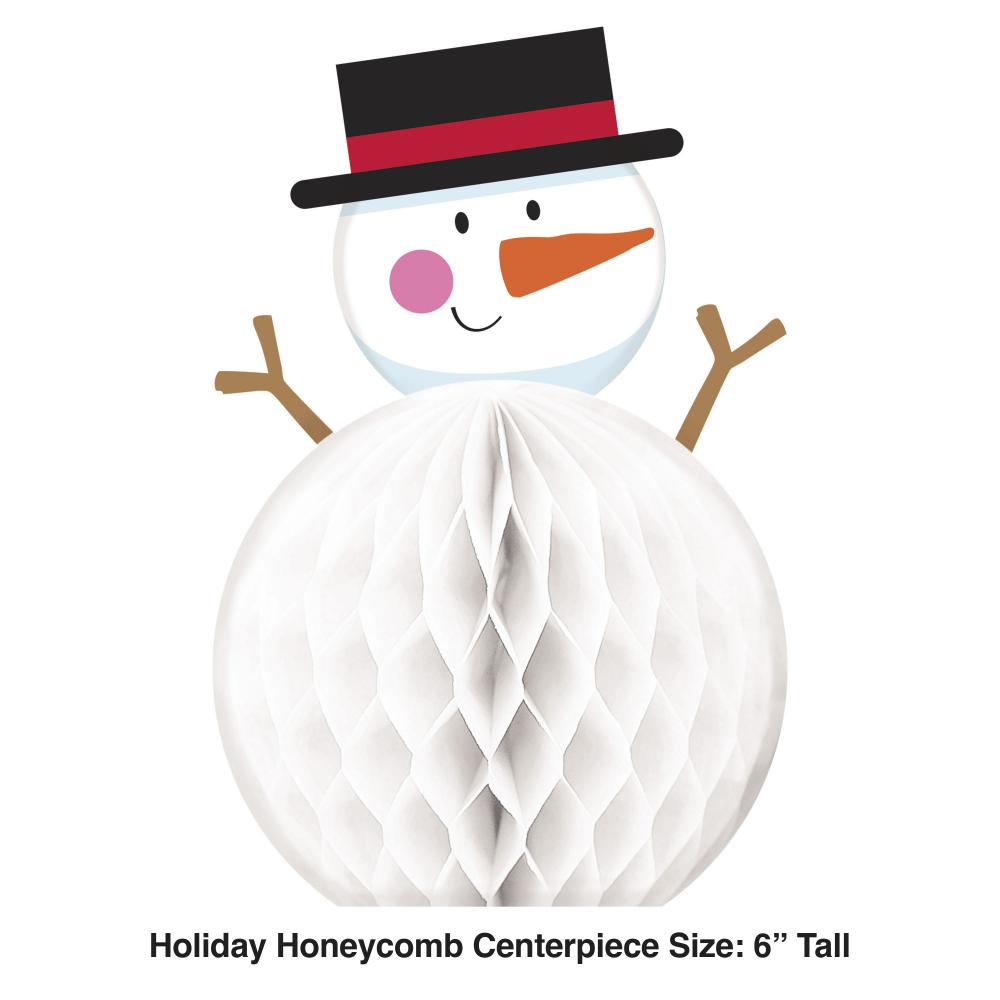 6" Snowman Honeycomb Centerpiece (1/Pkg)