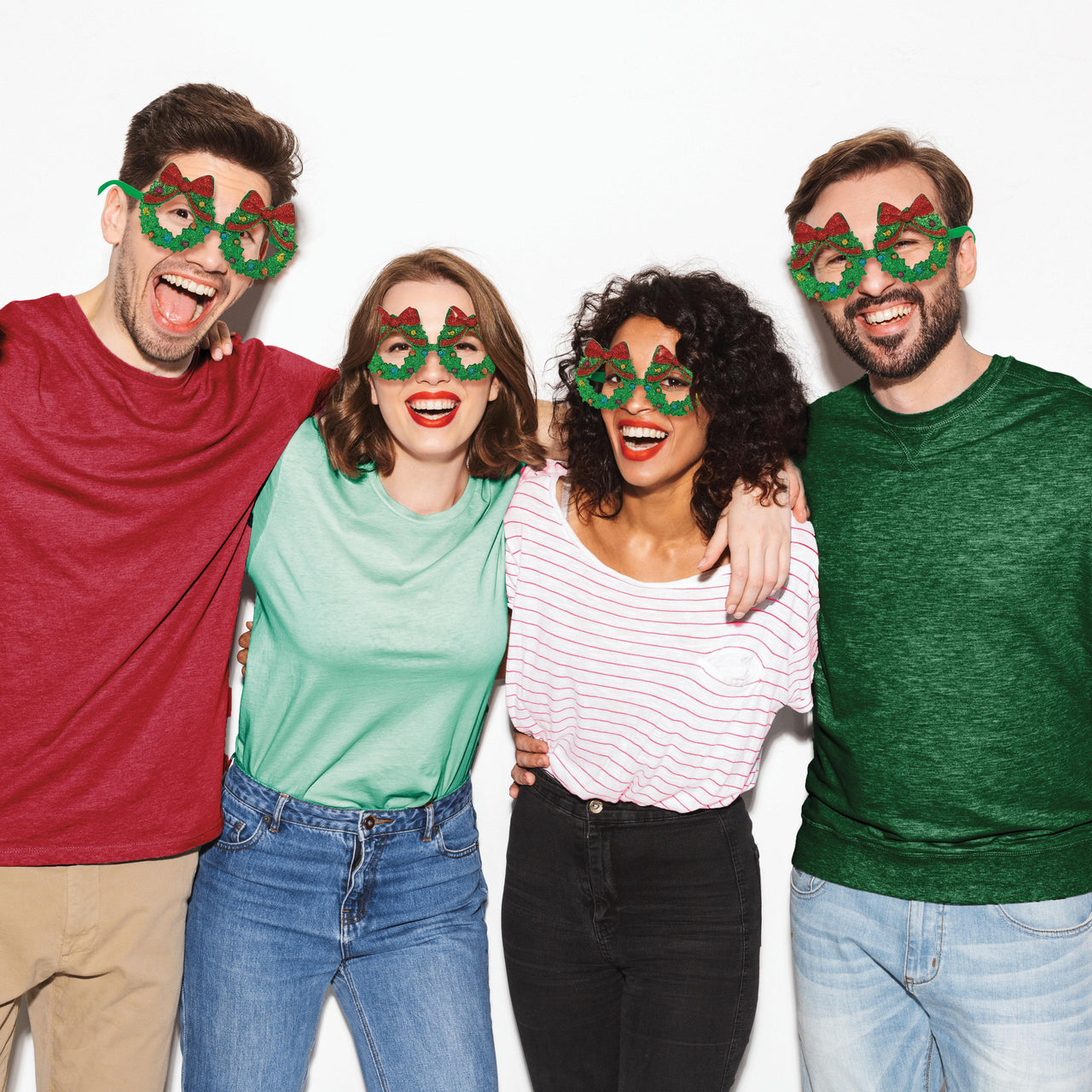 Bulk Case of Christmas Wreaths Christmas Glasses Favor