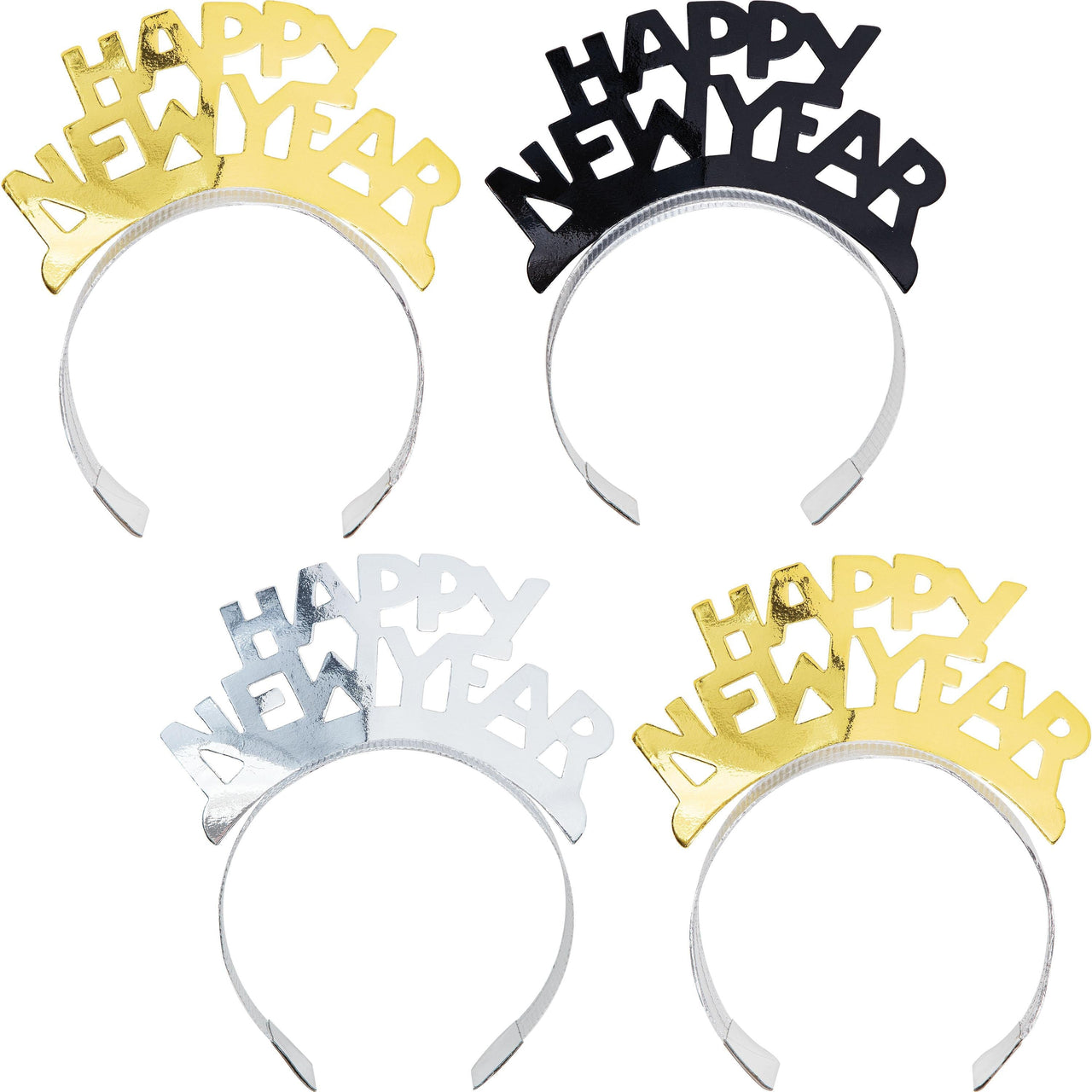 New Year's Eve Decor 4th Gold New Year Wearables Kit for 4, Black, Silver, Gold