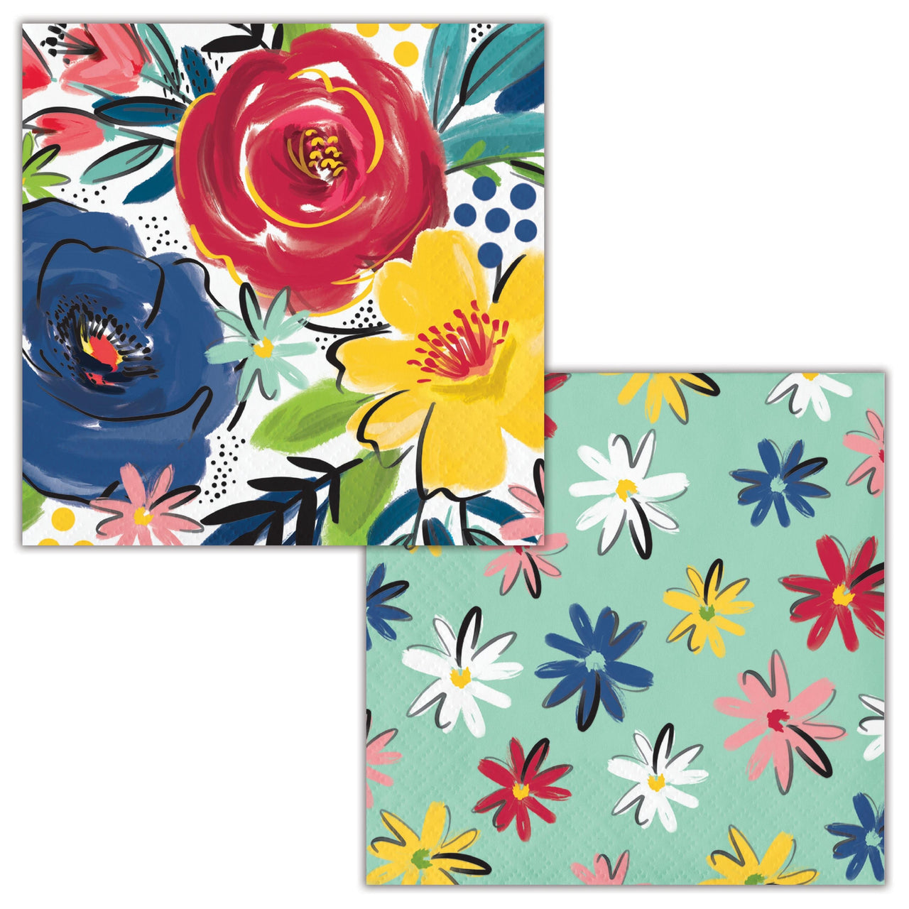 288 pc Bulk Bountiful Blooms 24 pc Bulk 2ply Beverage Napkin