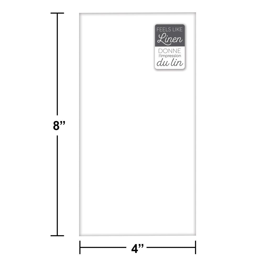 4" x 8" White Ultra Dinner Napkins (20/Pkg) by Creative Converting