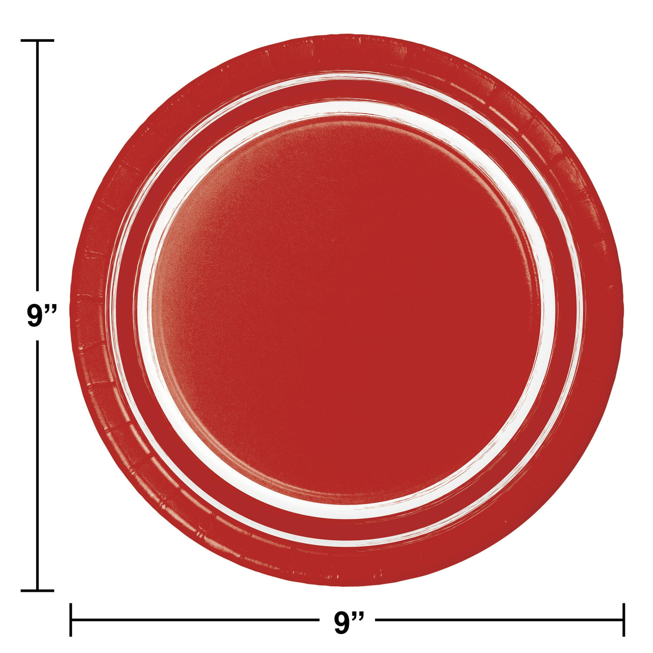 Bulk Case of Classic Red 10ct Sturdy Style 8.75 Inch Dinner Plate