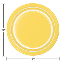 Bulk Case of Soft Yellow 10ct Sturdy Style 8.75 Inch Dinner Plate