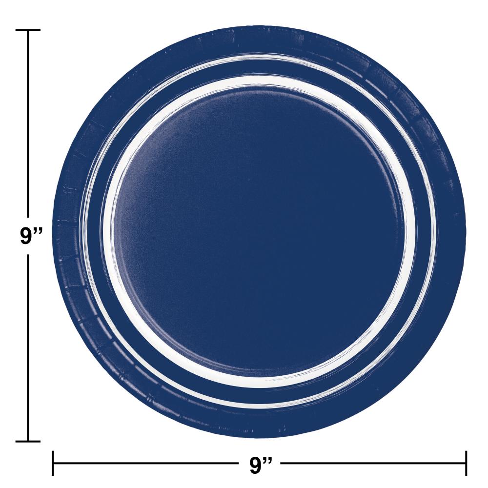 Bulk Case of Navy Blue 10ct Sturdy Style 8.75 Inch Dinner Plate