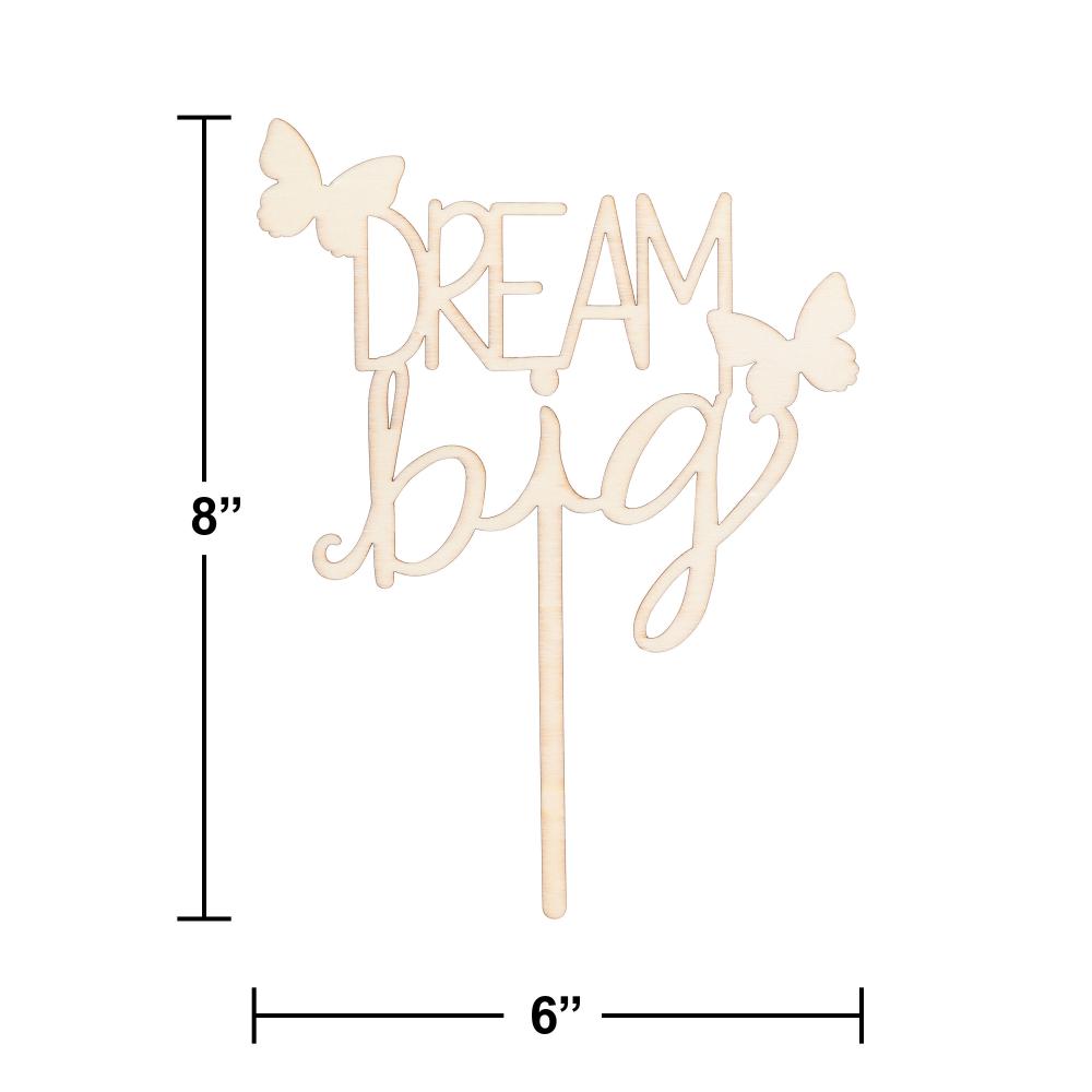 12ct Bulk Dolly Parton Wooden "Dream Big" Cake Topper