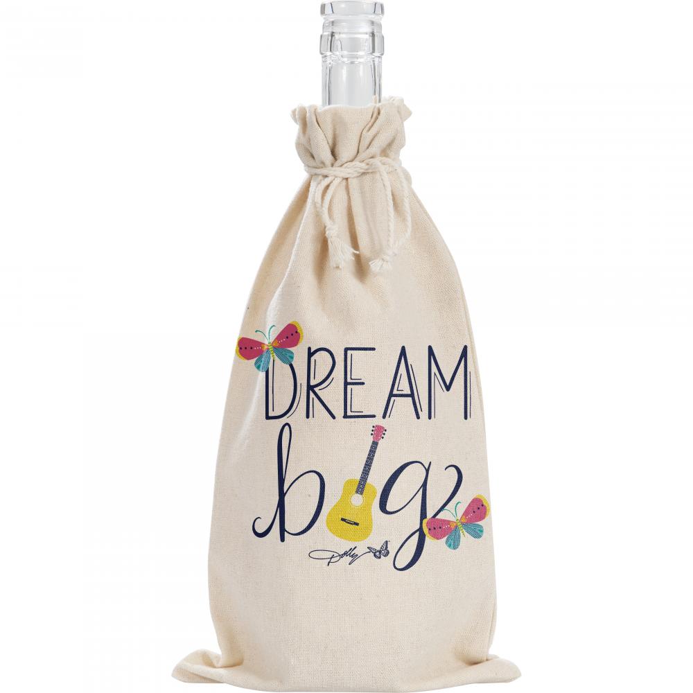 12ct Bulk Dolly Parton Canvas "Dream Big" Canvas Wine Gift Bag