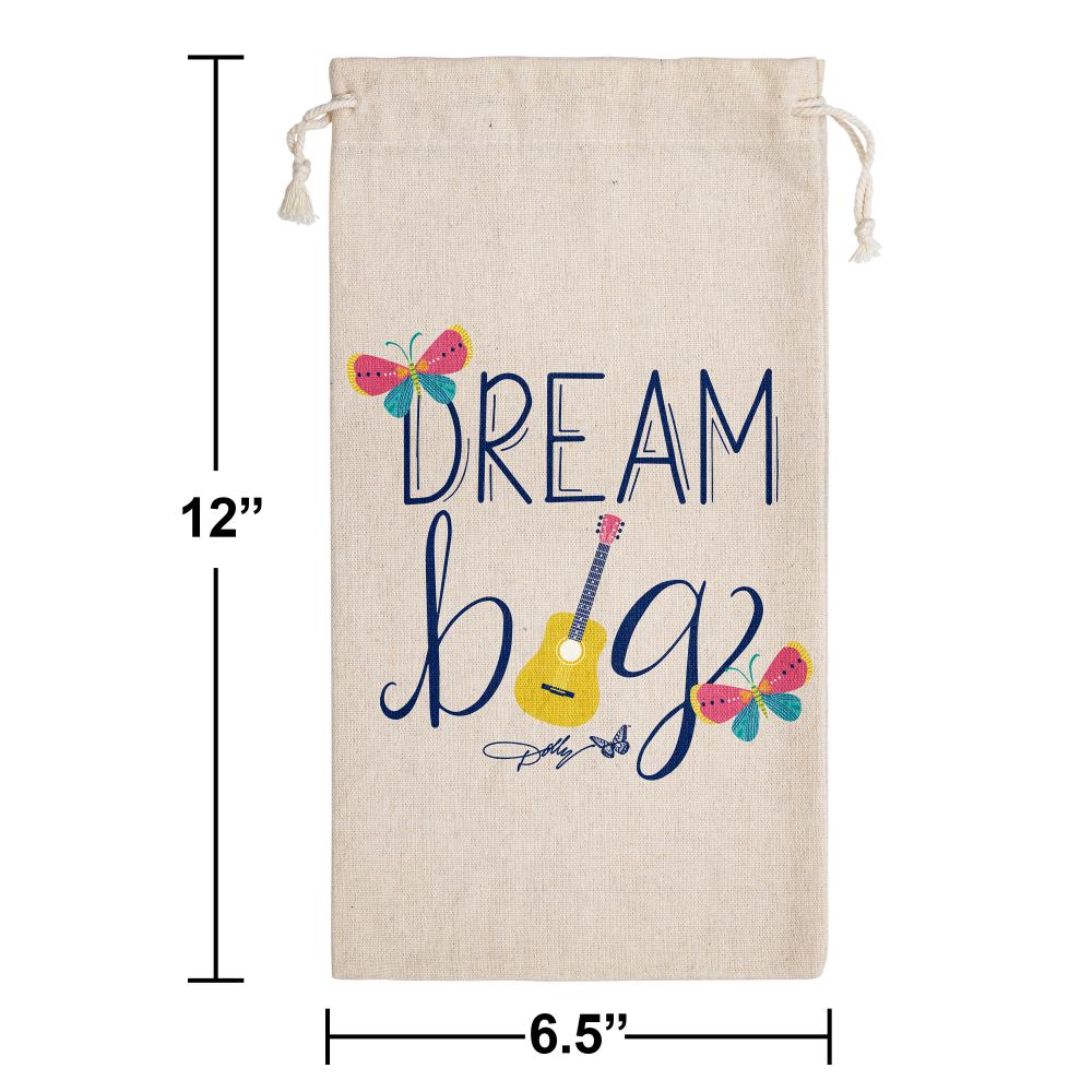 12ct Bulk Dolly Parton Canvas "Dream Big" Canvas Wine Gift Bag