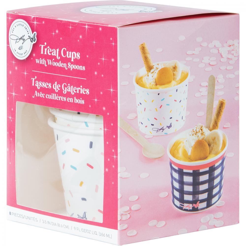 48ct Bulk Dolly Parton Paper Dessert Cups With Wooden Spoons