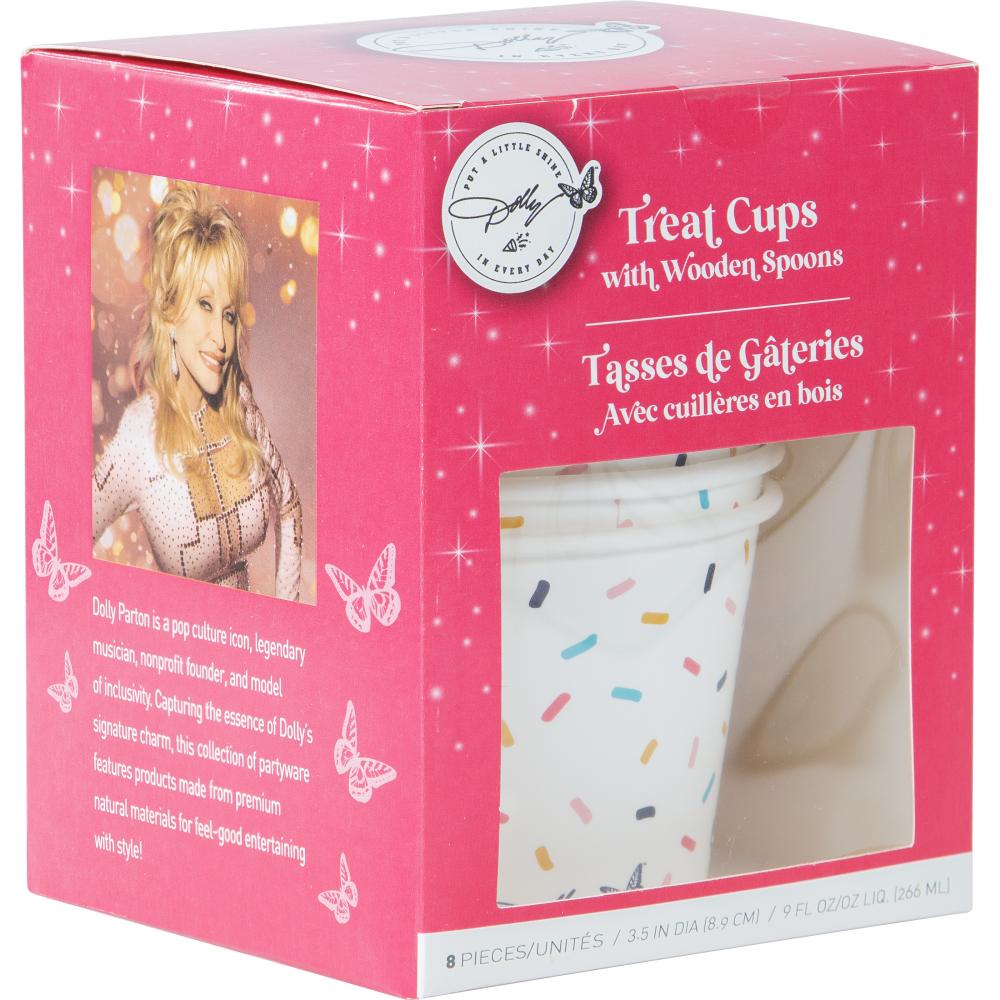 48ct Bulk Dolly Parton Paper Dessert Cups With Wooden Spoons