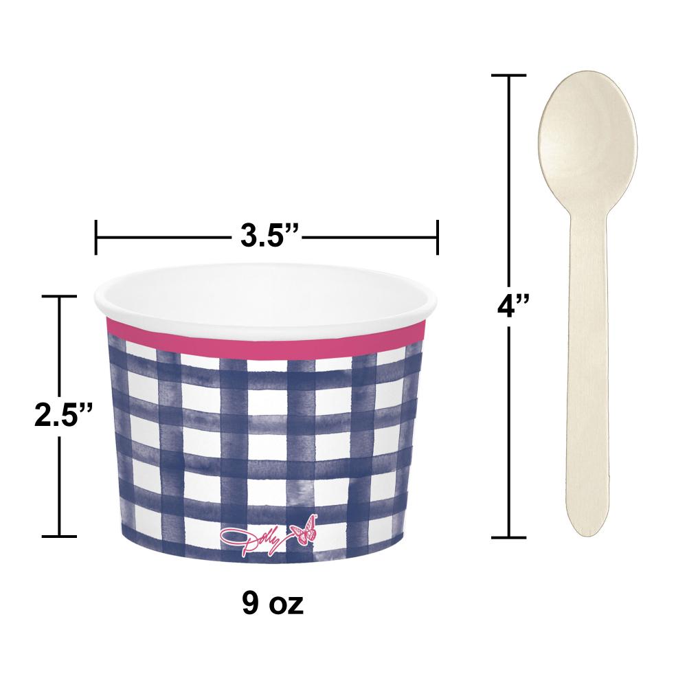 48ct Bulk Dolly Parton Paper Dessert Cups With Wooden Spoons