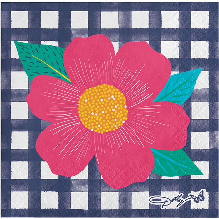 192ct Bulk Dolly Parton Blossoming Beauty 2 Ply Beverage Napkins